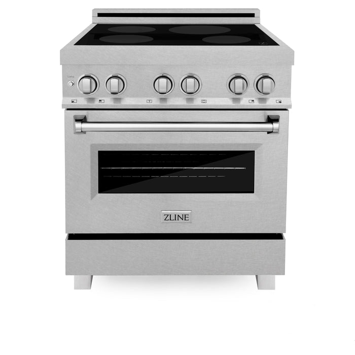 ZLINE 30 IN. 4.0 cu. ft. Induction Range in Fingerprint Resistant Stainless Steel with a 4 Element Stove and Electric Oven (RAINDS-SN-30)