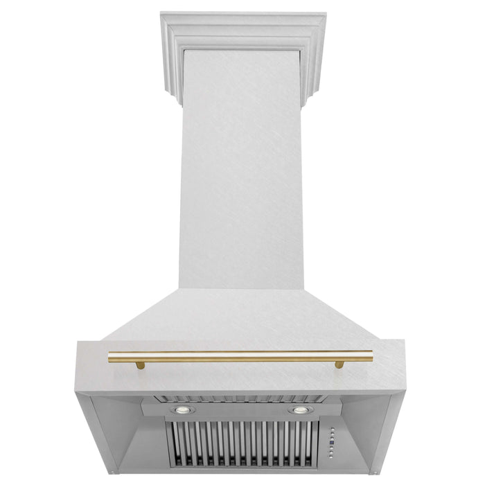 30 in. ZLINE Autograph Edition Fingerprint Resistant Stainless Steel Range Hood with Fingerprint Resistant Stainless Steel Shell and Handle (8654SNZ-30)