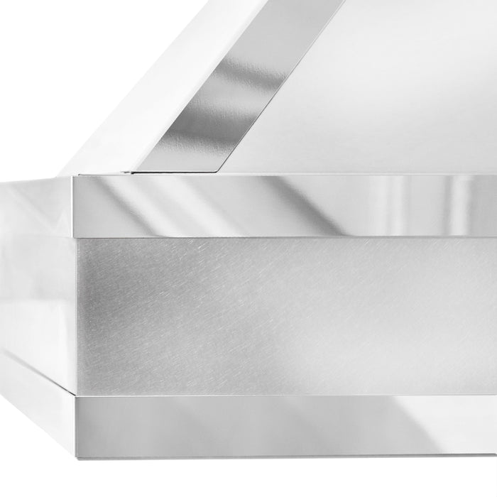 ZLINE Designer Series Wall Mount Range Hood in Fingerprint Resistant Stainless Steel with Mirror Accents (655MR)