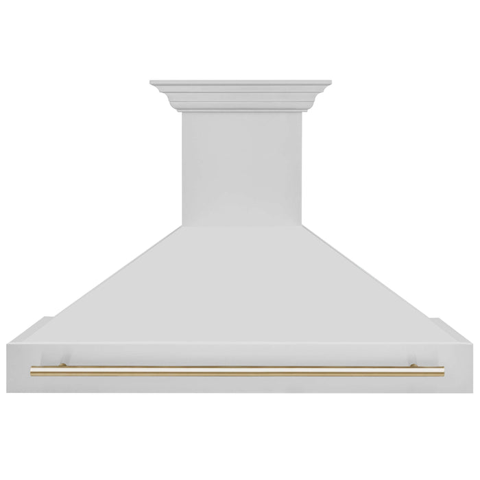 ZLINE 48 in. Autograph Edition Stainless Steel Range Hood with Stainless Steel Shell and Champagne Bronze Handle (8654STZ-48-CB)