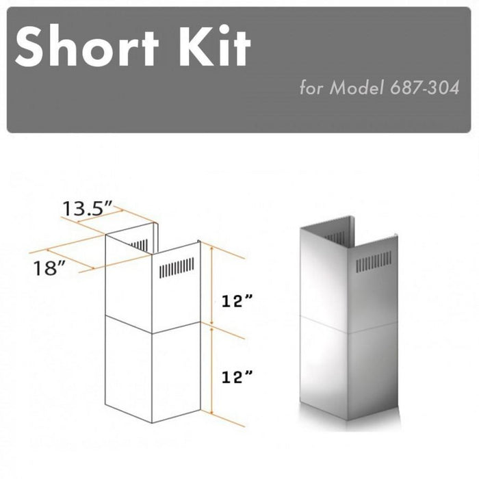 ZLINE 2-12 in. Short Chimney Pieces for 8 ft. Ceilings (SK-687-304)