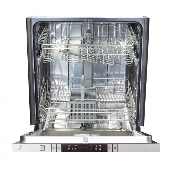 ZLINE 24 in. Top Control Dishwasher with Stainless Steel Panel and Traditional Style Handle, 52dBa (DW-304-H-24)