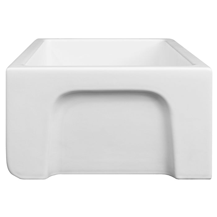 ZLINE 24 in. Venice Farmhouse Apron Front Reversible Single Bowl Fireclay Kitchen Sink with Bottom Grid (FRC5120)