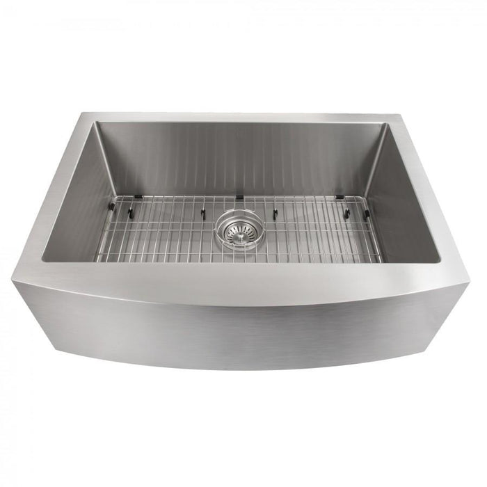 ZLINE 30 in. Zermatt Farmhouse Apron Mount Single Bowl Kitchen Sink with Bottom Grid (SAS)