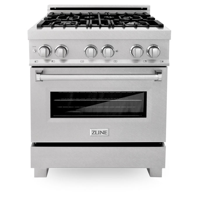 ZLINE 30 in. 4.0 cu. ft. Dual Fuel Range with Gas Stove and Electric Oven in All Fingerprint Resistant Stainless Steel (RAS-SN-30)