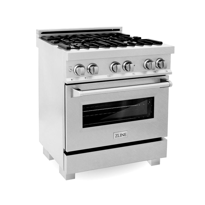 ZLINE 30 in. 4.0 cu. ft. Dual Fuel Range with Gas Stove and Electric Oven in All Fingerprint Resistant Stainless Steel (RAS-SN-30)