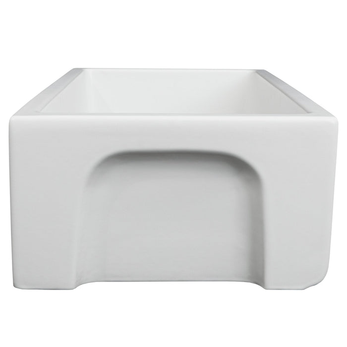 ZLINE 30 in. Venice Farmhouse Apron Front Reversible Single Bowl Fireclay Kitchen Sink with Bottom Grid (FRC5119)