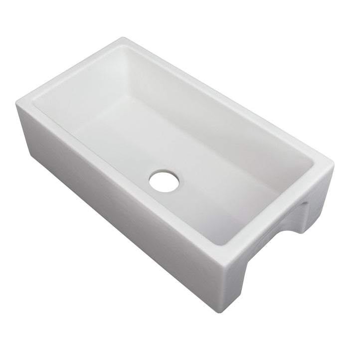 ZLINE 30 in. Venice Farmhouse Apron Front Reversible Single Bowl Fireclay Kitchen Sink with Bottom Grid (FRC5119)