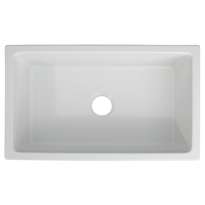 ZLINE 30 in. Venice Farmhouse Apron Front Reversible Single Bowl Fireclay Kitchen Sink with Bottom Grid (FRC5119)