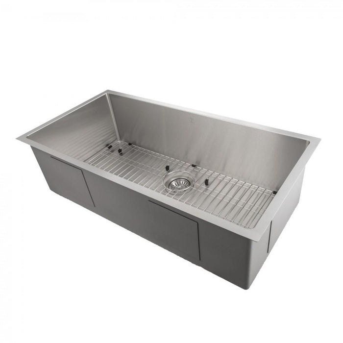 ZLINE 33 in. Meribel Undermount Single Bowl Stainless Steel Kitchen Sink with Bottom Grid (SRS-33)