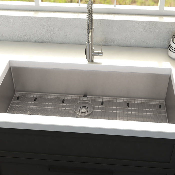 ZLINE 33 in. Meribel Undermount Single Bowl Stainless Steel Kitchen Sink with Bottom Grid (SRS-33)