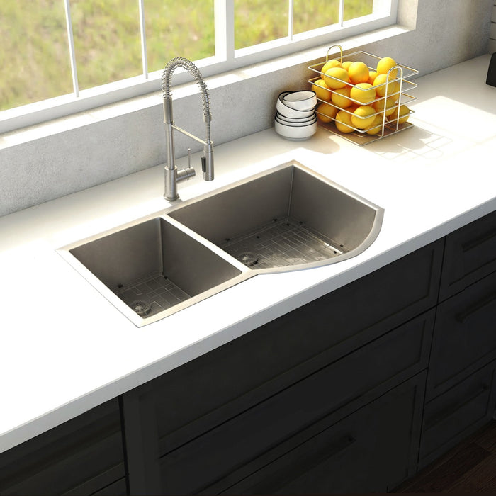 ZLINE 33 in. Cortina Undermount Double Bowl Kitchen Sink with Bottom Grid (SC70D)