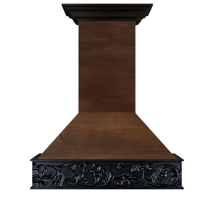 ZLINE 36 in. Wooden Island Mount Range Hood in Antigua and Walnut (9373AR-36)