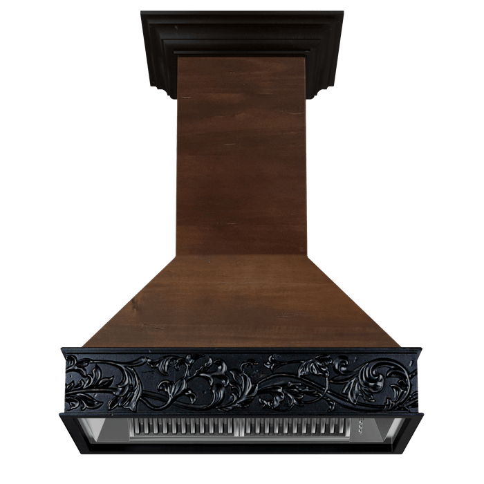 ZLINE 36 in. Wooden Island Mount Range Hood in Antigua and Walnut (9373AR-36)