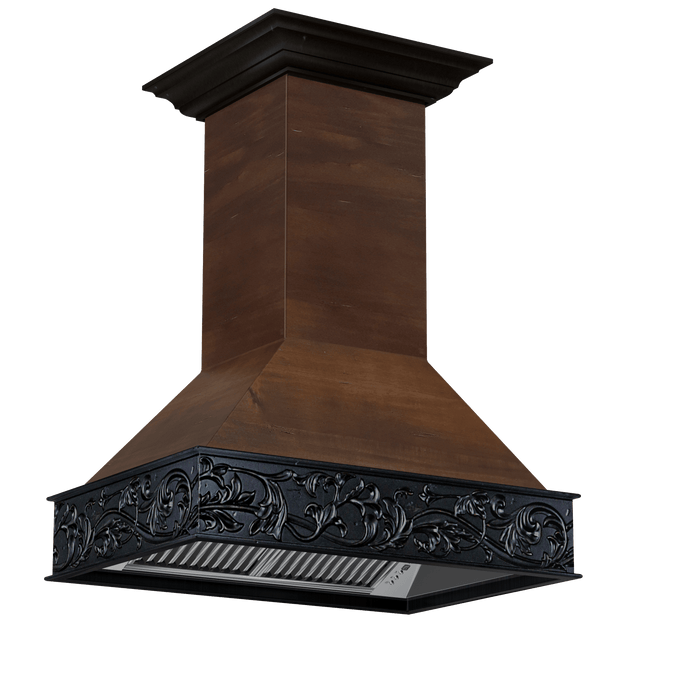 ZLINE 36 in. Wooden Island Mount Range Hood in Antigua and Walnut (9373AR-36)