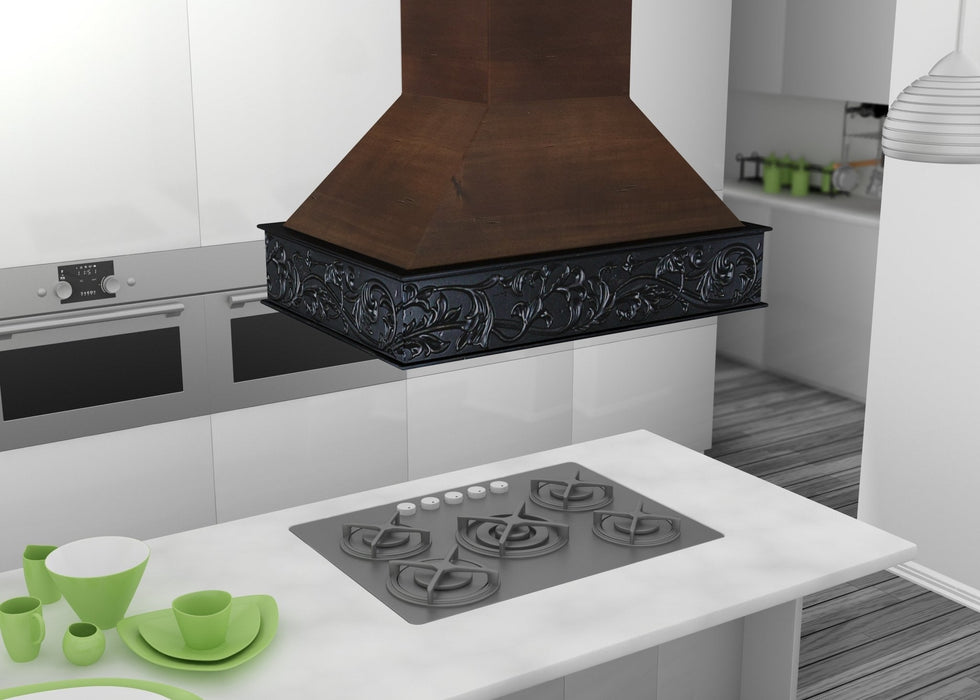 ZLINE 36 in. Wooden Island Mount Range Hood in Antigua and Walnut (9373AR-36)