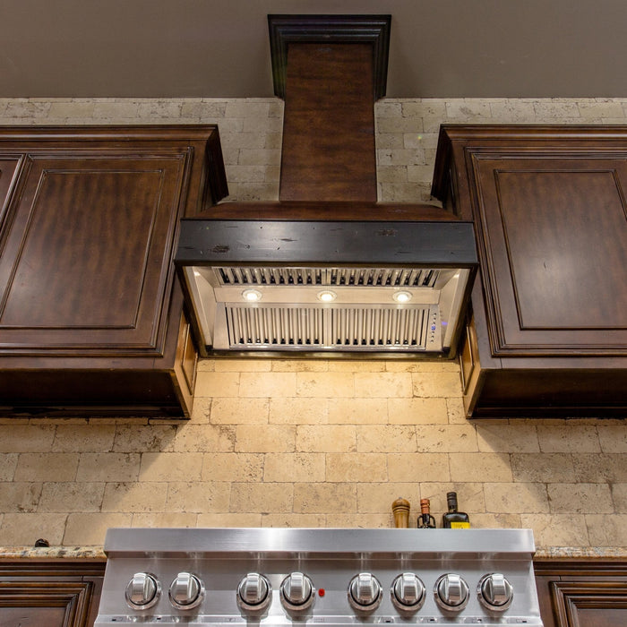 ZLINE 36 in. Wooden Wall Mount Range Hood in Antigua and Walnut (369AW-36)