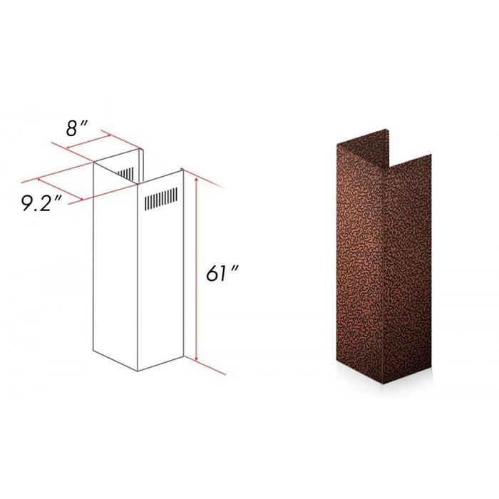 ZLINE 61 in. Extended Chimney and Crown (8KBE-E)