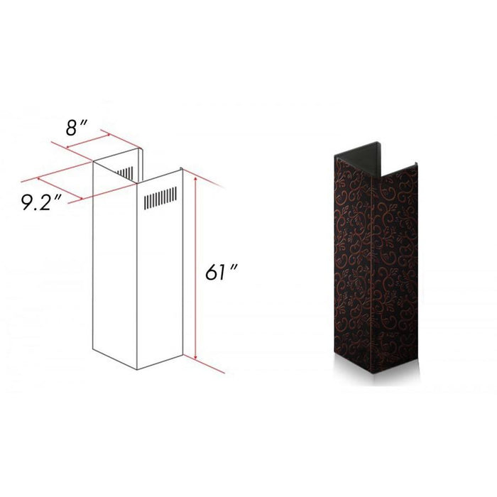 ZLINE 61 in.  Extended Chimney and Crown (8KBF-E)