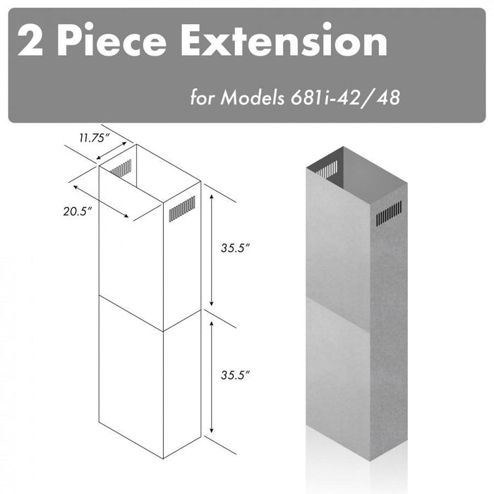 ZLINE 71 in. Extended Chimney (2PCEXT-681i-42/48)