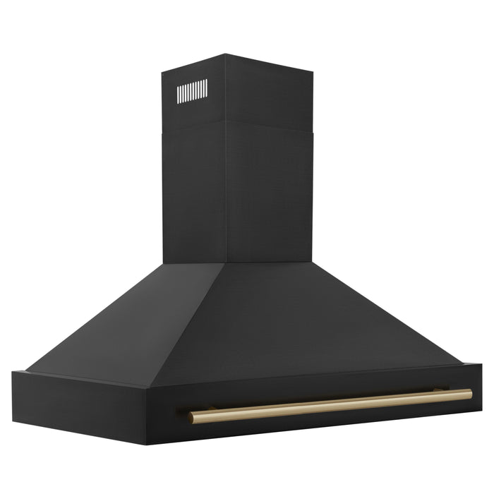 ZLINE 48 in. Autograph Edition Black Stainless Steel Range Hood with Handle (BS655Z-48)