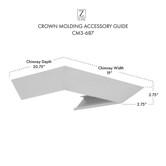 ZLINE Crown Molding 3 For Wall Range Hood (CM3-687)