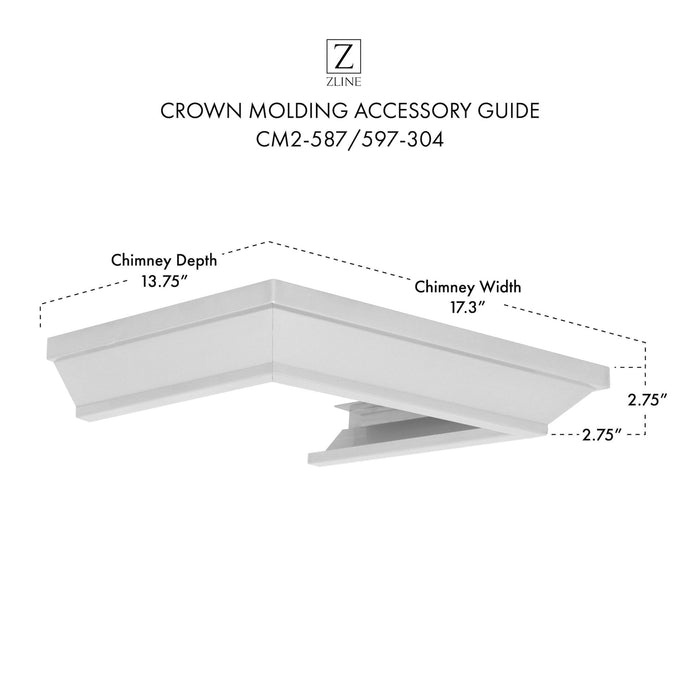 ZLINE Crown Molding Profile 2 for Wall Mount Range Hood (CM2-587/597-304)