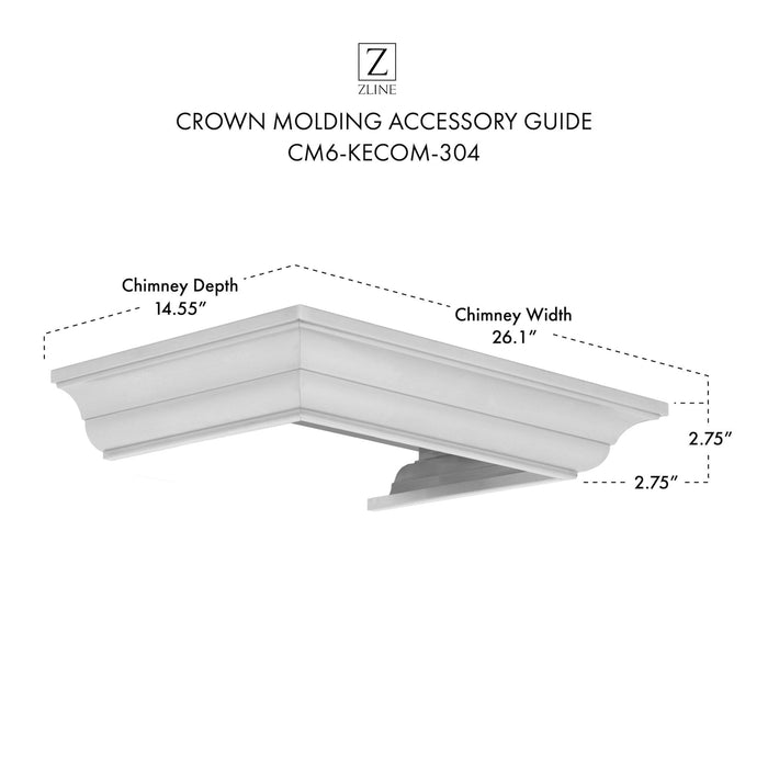 ZLINE Crown Molding Profile 6 for Wall Mount Range Hood (CM6-KECOM-304)