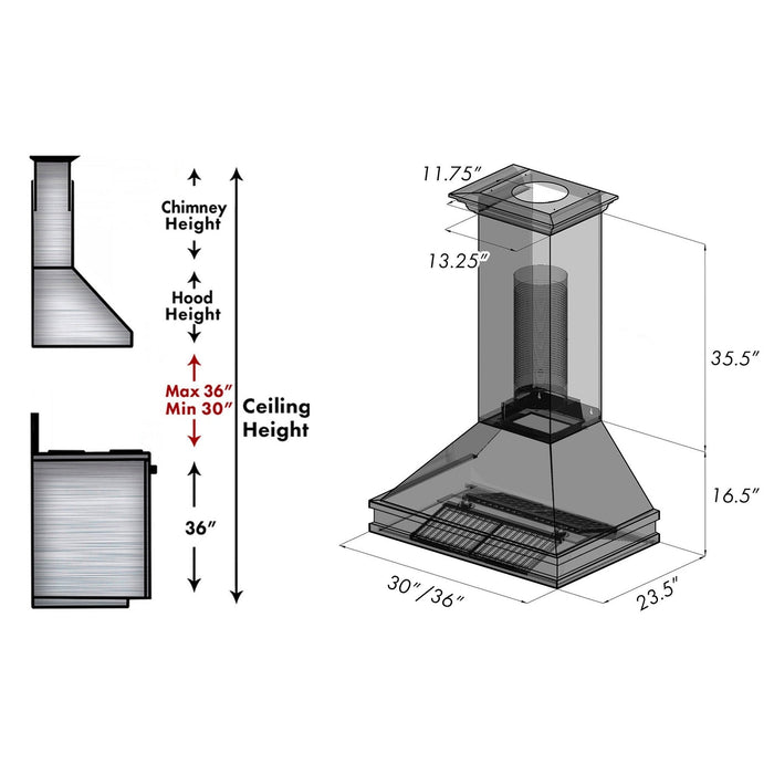 ZLINE Designer Series Fingerprint Resistant Wall Mount Range Hood (8656S)