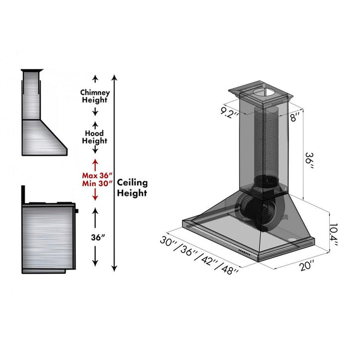 ZLINE Designer Series Wall Mount Range Hood (8KBE)