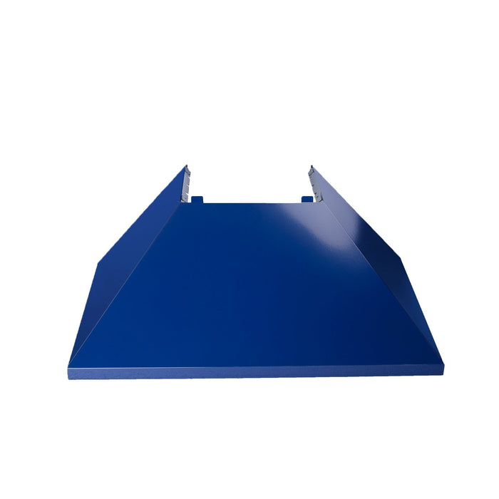 ZLINE Ducted Fingerprint Resistant Stainless Steel Range Hood with Blue Gloss Shell (8654BG)