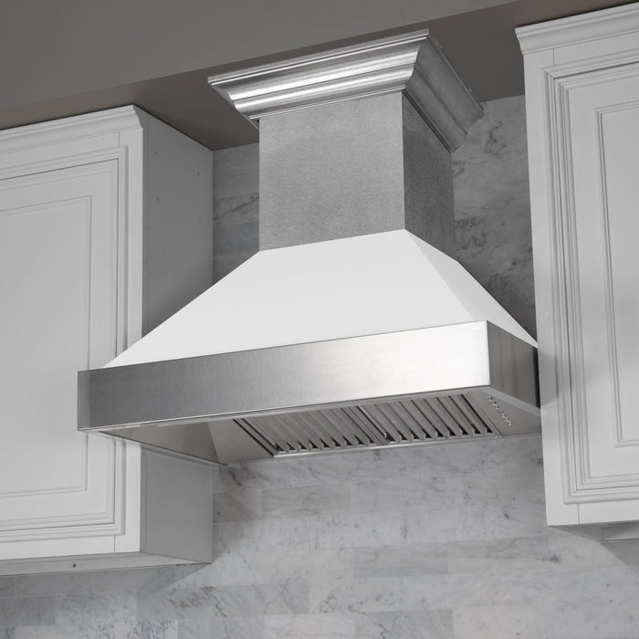 ZLINE Fingerprint Resistant Stainless Steel Range Hood With White Matte Shell (8654WM)