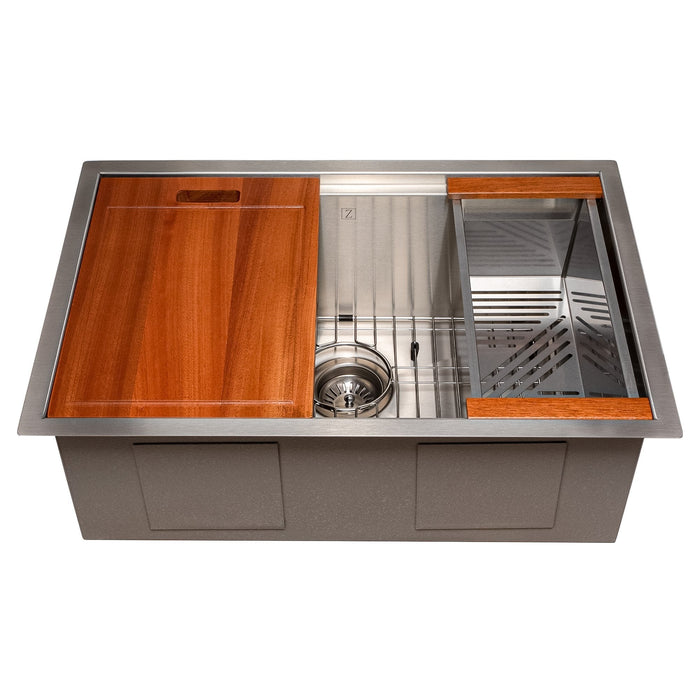 ZLINE 27 in. Garmisch Undermount Single Bowl Kitchen Sink with Bottom Grid and Accessories (SLS)