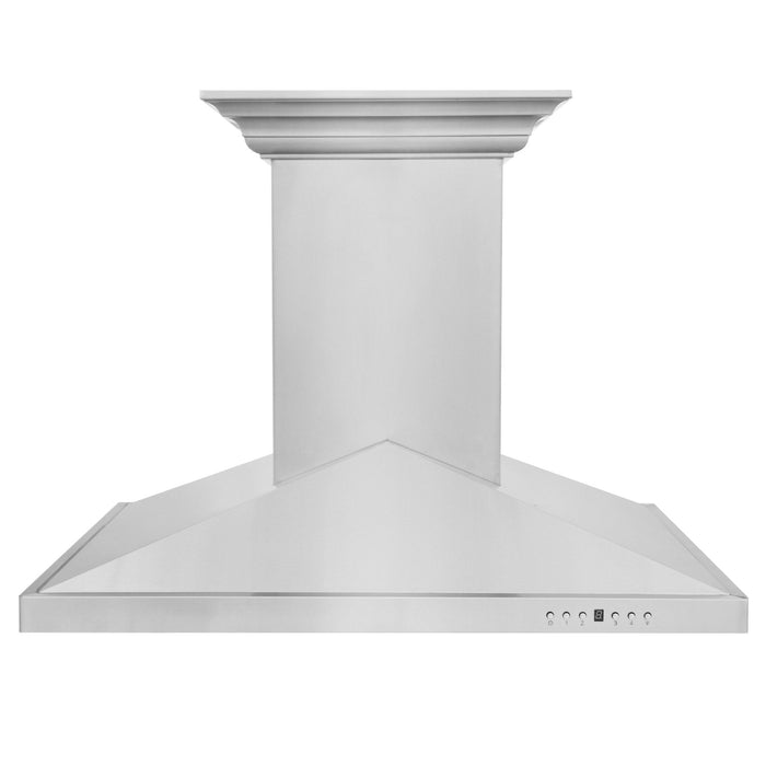 ZLINE Ducted Vent Island Mount Range Hood in Stainless Steel with Built-in ZLINE CrownSound Bluetooth Speakers (GL1iCRN-BT)