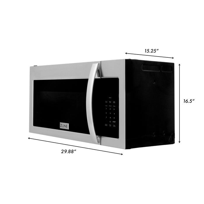 ZLINE Recirculating Over the Range Convection Microwave Oven with Charcoal Filters in Stainless Steel (MWO-OTRCF-30)