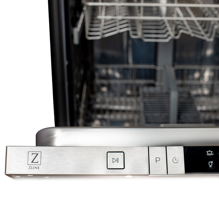 ZLINE 24 in. Top Control Dishwasher with Matte Black Panel and Traditional Style Handle, 52dBa (DW-BLM-24)