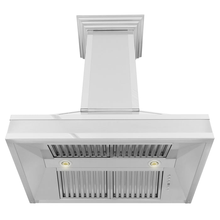 ZLINE Designer Series Wall Mount Range Hood in Fingerprint Resistant Stainless Steel with Mirror Accents (655MR)