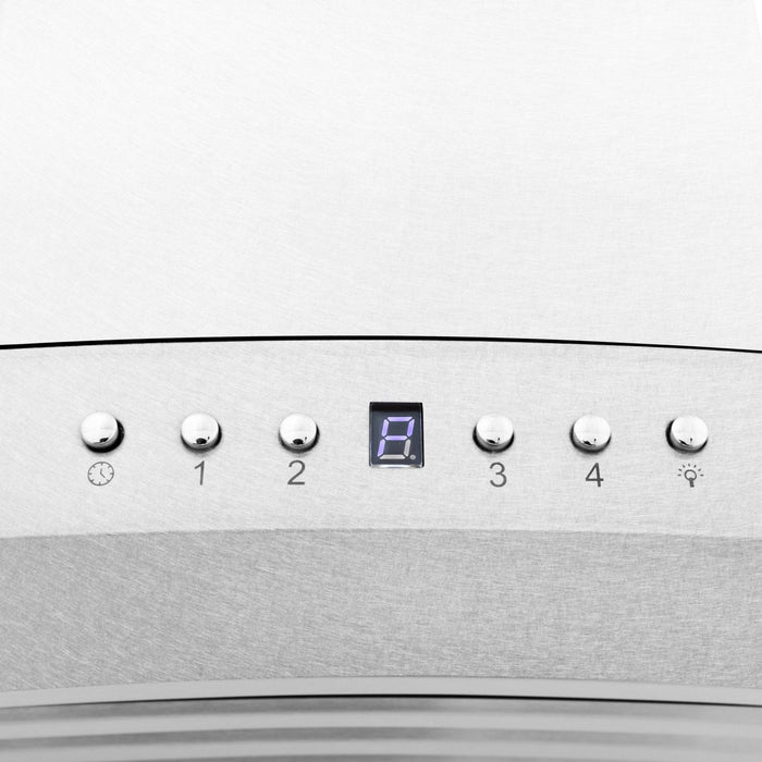 ZLINE Ducted Wall Mount Range Hood in Fingerprint Resistant Stainless Steel & Glass (8KN4S)