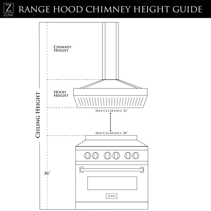 ZLINE Convertible Vent Wall Mount Range Hood in Stainless Steel & Glass (KN)