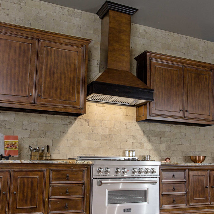 ZLINE Wooden Wall Mount Range Hood in Antigua and Hamilton - Includes Motor (329AH)