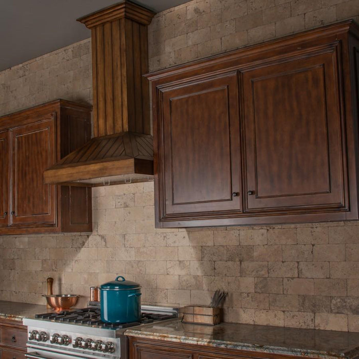 ZLINE Wooden Wall Mount Range Hood In Rustic Light Finish - Includes Motor (KPLL)